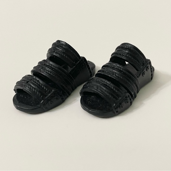 Ken Doll Black Slide Sandals Doll Accessory - Picture 1 of 11